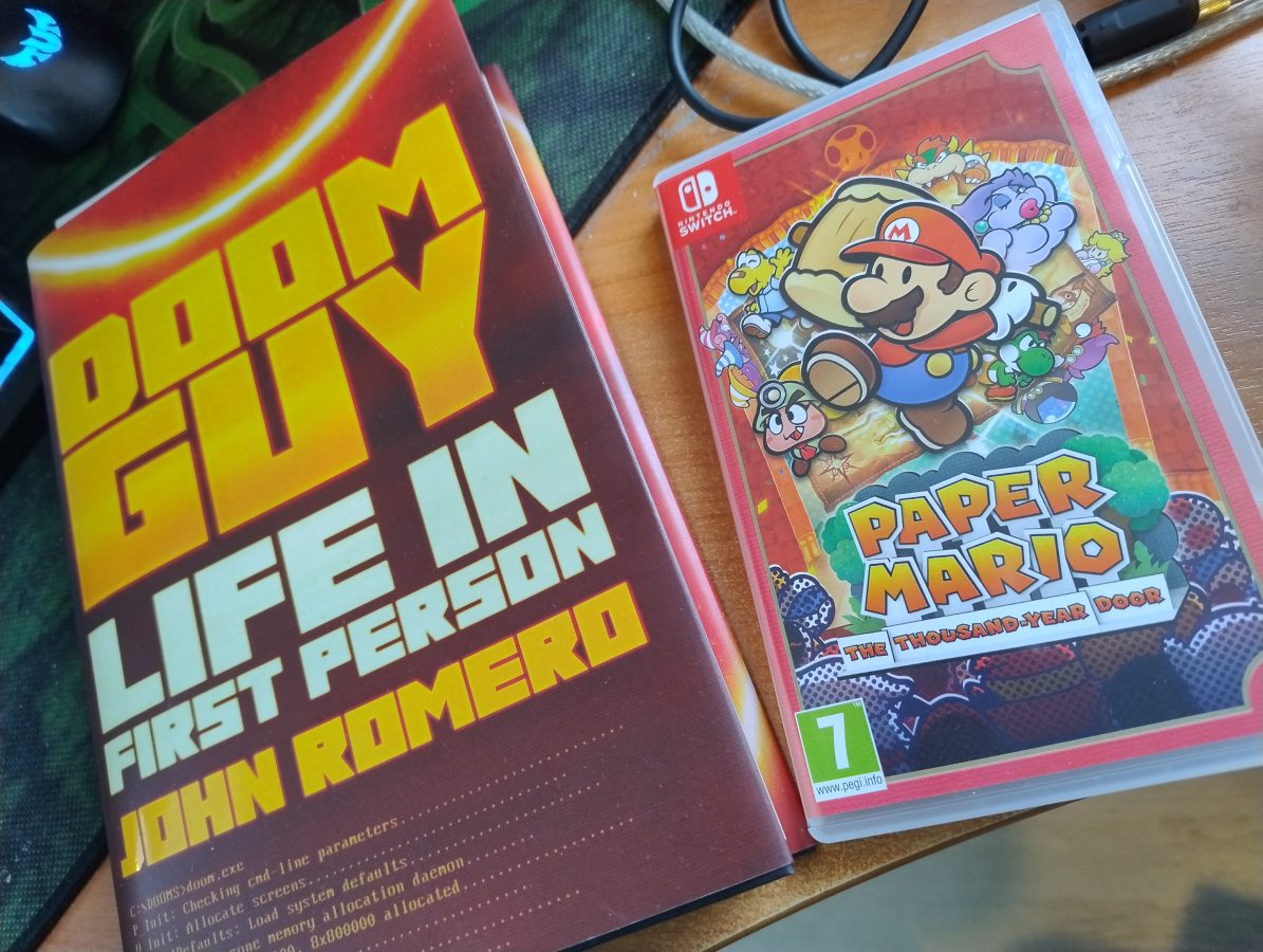 doom guy book and paper mario switch game