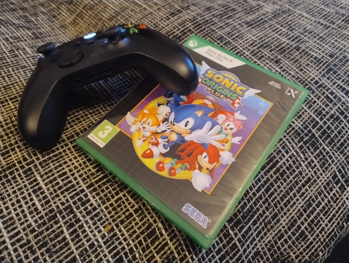 sonic origins plus xbox series x game with a controller